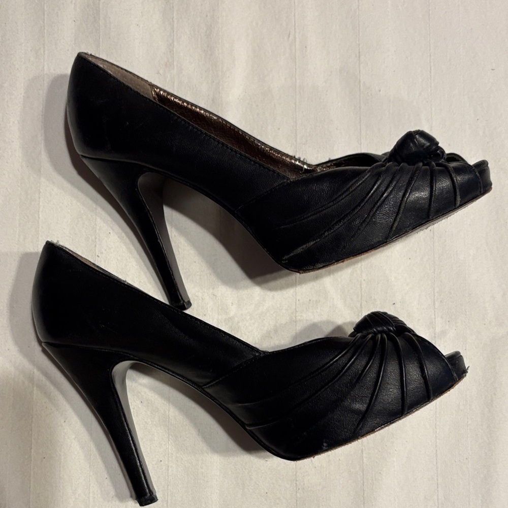 Steve Madden Black Peep-Toe Heels